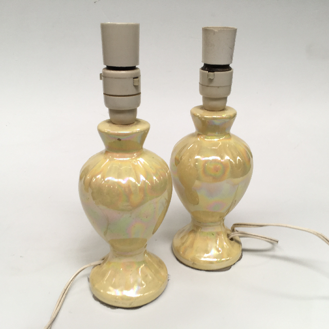 LAMP, Base (Table), Small Ceramic - Yellow Lustreware 